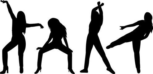 woman dancing silhouette design isolated vector