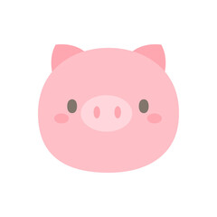 Piglet vector. cute animal face design for kids