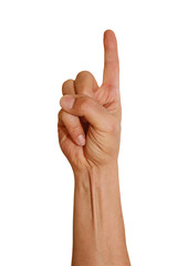 Wall Mural - gesture series: hand showing one finger.