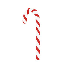 Striped Candy Cane Isolated On White Background