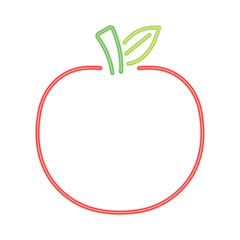 Poster - neon apple icon