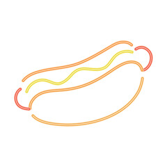 Canvas Print - neon hot dog icon