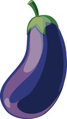 Wall Mural - Eggplant icon. Cartooon purple ripe fresh vegetable