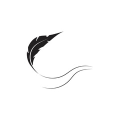 Feather logo vector template icon
