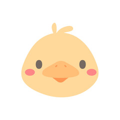 Duckling vector. cute animal face design for kids