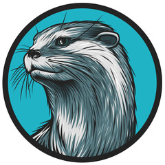 head of a otter vector illustration