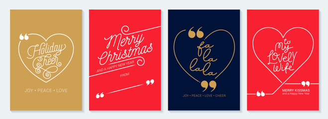 Wall Mural - hand drawn winter holidays cards. merry christmas card with floral ornaments, new year tree and snow