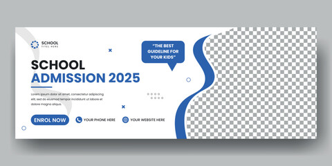 Wall Mural - Social media cover banner template design and Online education web banner layout