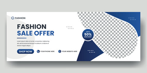 Wall Mural - Creative Social media banner template and web banner layout or website header.