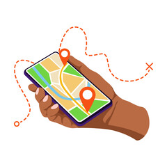 Wall Mural - hands holding, touching mobile phones displays, using apps online. navigation telephone internet app