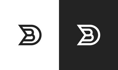 BD, DB minimal initial letters monogram logo icon