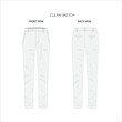 pant design and sketch and jeans template