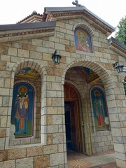 Wall Mural - Old church facade against the sky