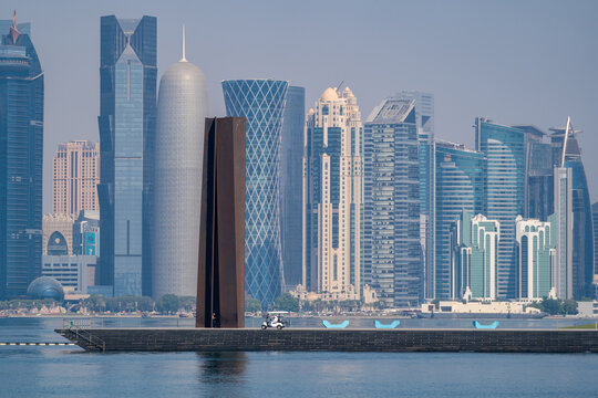 Wall Mural - The ‘7’ Sculpture by Richard Serra located at the Museum Of Islamic Art Park pier in Doha, Qatar.