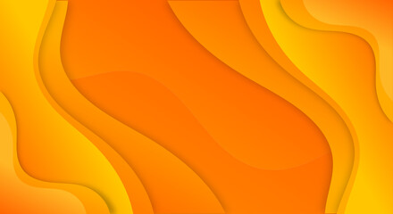 Wall Mural - Abstract orange and yellow gradient wavy background