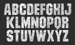 Rough Wood Grain Font. Geometric Font with a Rough Woodcut, Letterpress texture. Detailed individually textured characters. Unique design font.