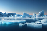 Eisschollen und Eisberge in der kalten Arktis in der Klimaerwärmung, generative ai technology