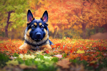 Wall Mural - German shepherd dog