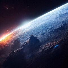 Wall Mural - Offworld planet from space