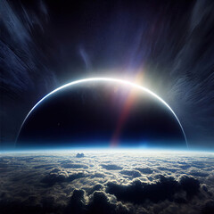 Wall Mural - Offworld planet from space