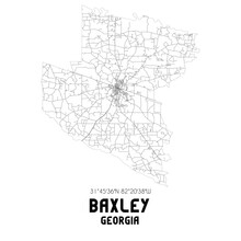 Baxley Georgia. US Street Map With Black And White Lines.