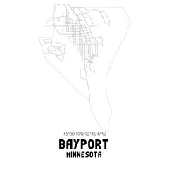  Bayport Minnesota. US street map with black and white lines.