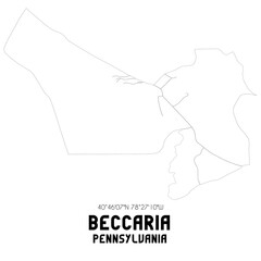  Beccaria Pennsylvania. US street map with black and white lines.