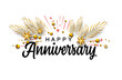 Happy Anniversary lettering text banner. lettering anniversary with golden festive