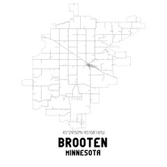  Brooten Minnesota. US street map with black and white lines.