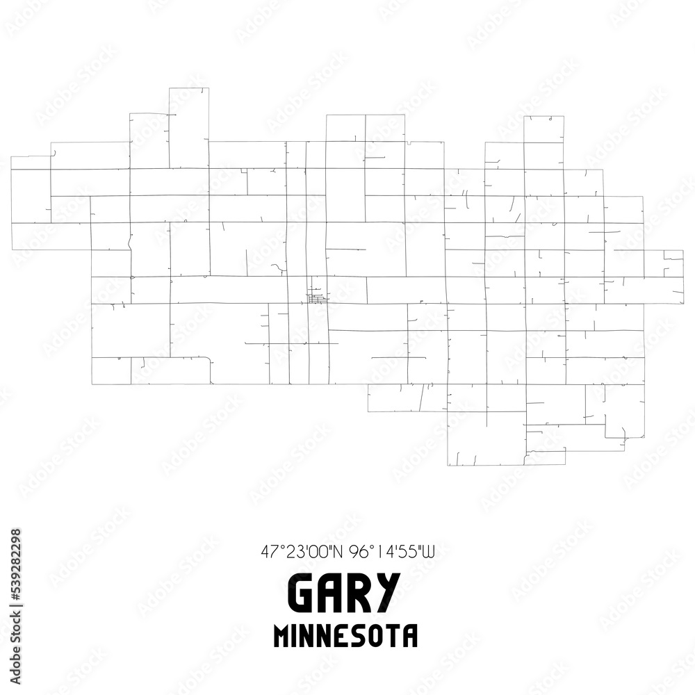 Gary Minnesota. US street map with black and white lines. Stock ...