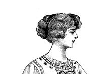 Portrait Of A Woman - Vintage Illustration In Engraving Style