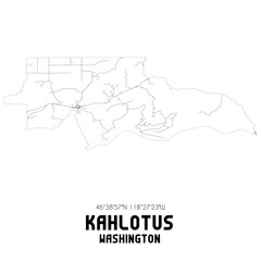  Kahlotus Washington. US street map with black and white lines.