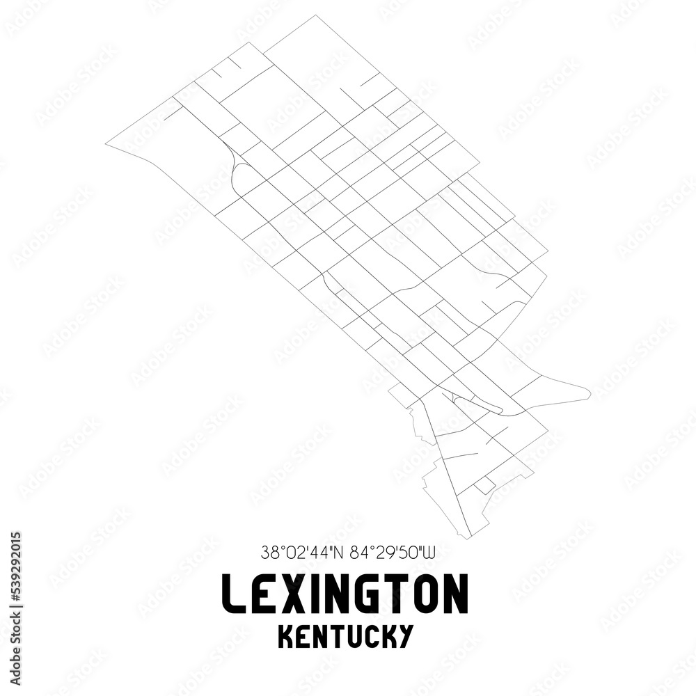 Lexington Kentucky US Street Map With Black And White Lines Stock 1000 F 539292015 