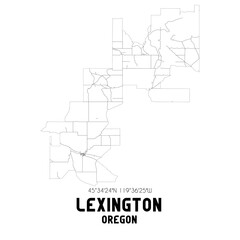  Lexington Oregon. US street map with black and white lines.