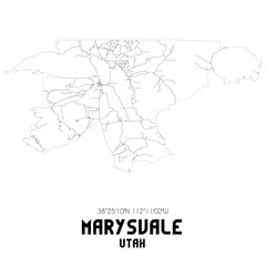  Marysvale Utah. US street map with black and white lines.