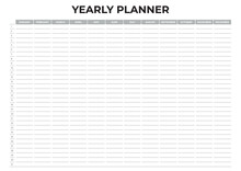 Yearly Planner, Horizontal Wall Calendar Design