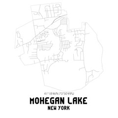  Mohegan Lake New York. US street map with black and white lines.
