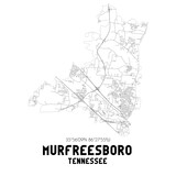 Fototapeta  - Murfreesboro Tennessee. US street map with black and white lines.