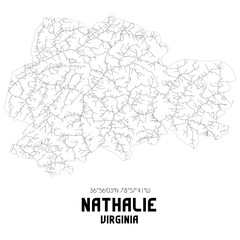  Nathalie Virginia. US street map with black and white lines.