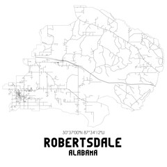  Robertsdale Alabama. US street map with black and white lines.