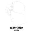 Shady Cove Oregon. US street map with black and white lines.