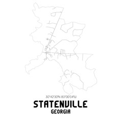  Statenville Georgia. US street map with black and white lines.