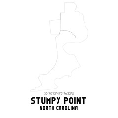 Naklejka na meble Stumpy Point North Carolina. US street map with black and white lines.