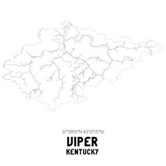  Viper Kentucky. US street map with black and white lines.