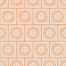 Carved Orange Embossed Seamless Pattern In Arabic Style, Illustration For Decoration Oriental Pattern
