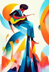 Wall Mural - music illustration jazz digital art band background artwork abstract textured colorful
instrument festival concert entertainment geometric style 