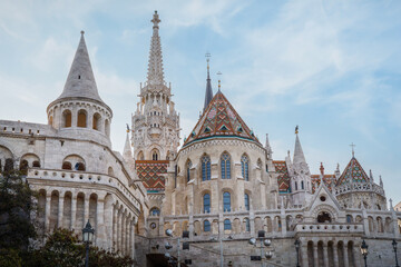 Sticker - Fishermans Bastion and Matthias Church - Budapest, Hungary