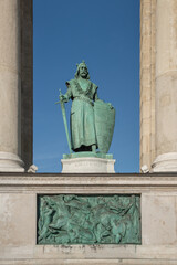 Sticker - Charles I of Hungary Statue in the Millennium Monument at Heroes Square - Budapest, Hungary