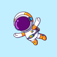 Wall Mural - The astronaut is jumping down from the plane and flying in the sky
