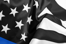 Flag Of American Police, Closeup View